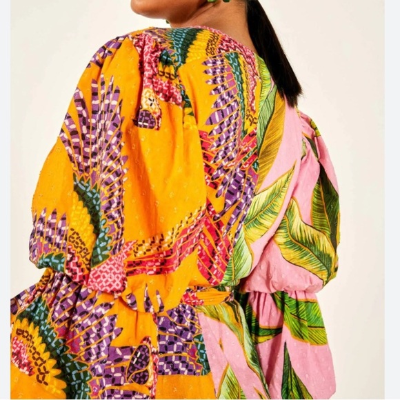 Farm Rio Mixed Print Wrap Dress - Picture 3 of 11